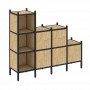 Loft Прямой стеллаж наборный VR.L-17 Тиквуд светлый/Чёрный металл 1278*446*1458