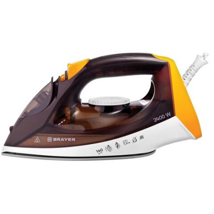 Утюг BRAYER BR4003, 2400 Вт, керамическое покрытие, самоочистка, антикапля, антинакипь, автоотключение, коричневый Утюг BRAYER BR4003, 2400 Вт, керамическое покрытие, самоочистка, антикапля, антинакипь, автоотключение, коричневый
