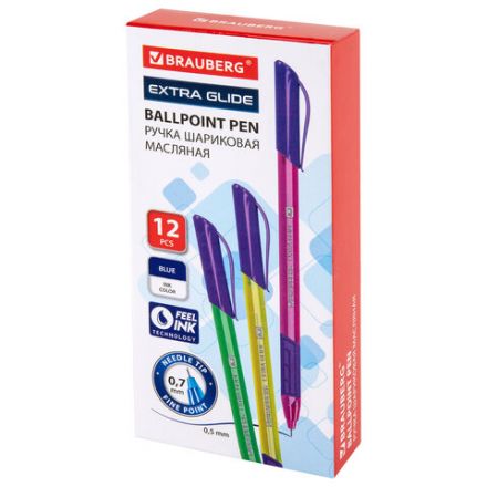 Ручка шариковая масляная с грипом BRAUBERG "Extra Glide GT Color", СИНЯЯ, трехгранная, игольчатый наконечник 0,7 мм, линия 0,5 мм, 144264 Ручка шариковая масляная с грипом BRAUBERG "Extra Glide GT Color", СИНЯЯ, трехгранная, игольчатый наконечник 0,7 мм, линия 0,5 мм, 144264