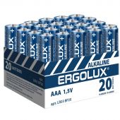 Батарейка Ergolux AAA/LR 03 Alkaline BP-20 (LR 03 BP20, 1.5В)(20 шт в уп.)