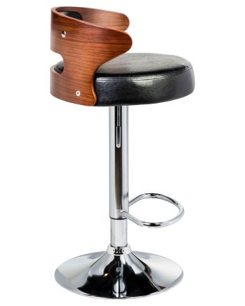 Стул барный DOBRIN FRED, коричневое дерево, чёрный Стул барный DOBRIN FRED, коричневое дерево, чёрный