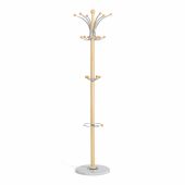 Вешалка Sakura (mod. GH-8606) дерево/хром/мрамор, 37 x 37 x 175 см, White (Белый) / Natural (натуральный)