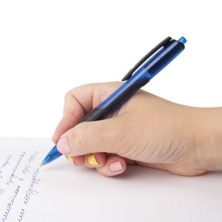 Ручка шариковая масляная автоматическая с грипом BRAUBERG "Phantom", СИНЯЯ, узел 0,7 мм, линия письма 0,35 мм, 142699 Ручка шариковая масляная автоматическая с грипом BRAUBERG "Phantom", СИНЯЯ, узел 0,7 мм, линия письма 0,35 мм, 142699