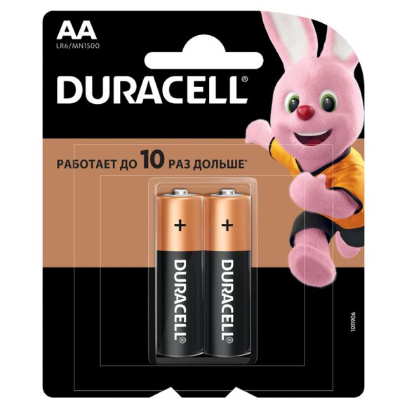 Батарейка Duracell Basic AA (LR6) алкалиновая, 2BL