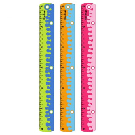 Линейка 30см Berlingo "Hybrid", пластиковая, нескользящая, ассорти, европодвес Линейка 30см Berlingo "Hybrid", пластиковая, нескользящая, ассорти, европодвес