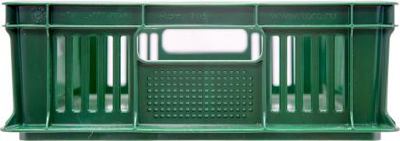 Ящик 600х400х140 мм дно сплош.стенки перф.с ручками зеленый морозостойкий