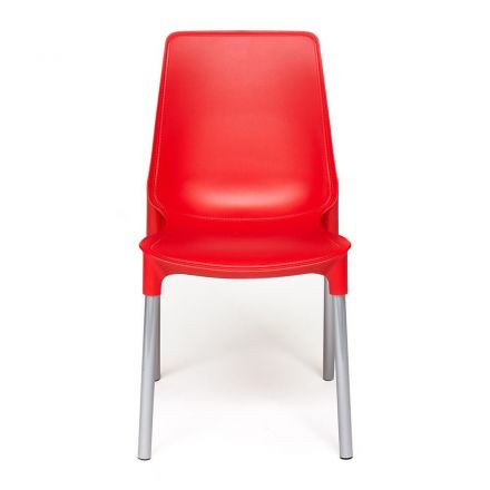 Стул GENIUS (mod 75) металл/пластик, 46x56x84cм, красный/ножки хром Стул GENIUS (mod 75) металл/пластик, 46x56x84cм, красный/ножки хром