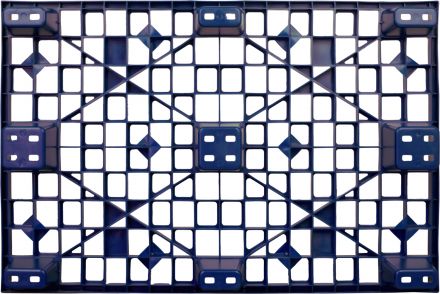 Паллет 1200х800х160 мм (перфорированный на 9 ножках вкладываемый) синий Паллет 1200х800х160 мм (перфорированный на 9 ножках вкладываемый) синий