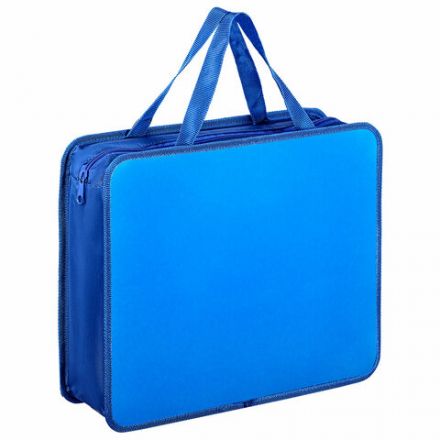 Папка на молнии с ручками ПИФАГОР, А4, 1 отделение, пластик, 75 мм, синяя, 228233 Папка на молнии с ручками ПИФАГОР, А4, 1 отделение, пластик, 75 мм, синяя, 228233