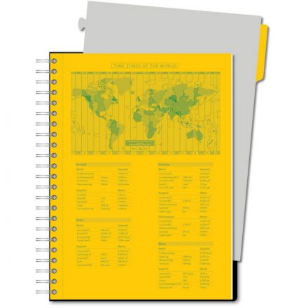 Бизнес-тетрадь Attache Selection Smartbook А4 120 листов черная/желтая в клетку 1 разделитель на спирали (238х299 мм)