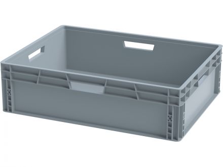 Ящик п/п 800х600х220 сплошной, усиленное дно, цв. серый Ящик п/п 800х600х220 сплошной, усиленное дно, цв. серый