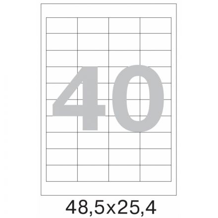 Этикетки самоклеящиеся Promega label (Комус) 48,5х25,4 мм 40 штук на листе белые (100 листов в упаковке)