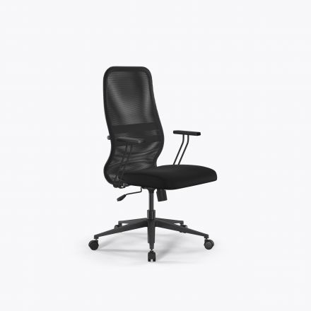 Кресло Sit 8 B2-8T - X1+UMF(X1) /Uh00/Wh00/T21bP-b(M09.B11.G19.W01) Тем.серый-Черный
