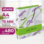 Папка-регистратор 75мм Attache Archive зелен мат лам/ лам бум б/угол