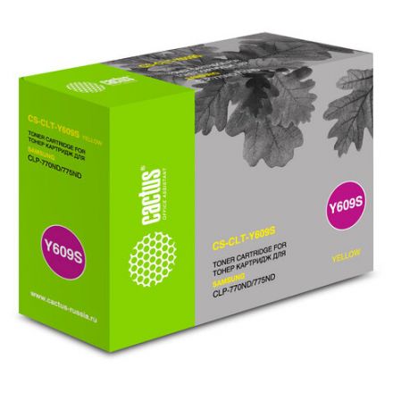 Картридж лазерный CACTUS (CS-CLT-Y609S) для SAMSUNG CLP-770/770ND/775/775ND, желтый, ресурс 7000 стр. Картридж лазерный CACTUS (CS-CLT-Y609S) для SAMSUNG CLP-770/770ND/775/775ND, желтый, ресурс 7000 стр.