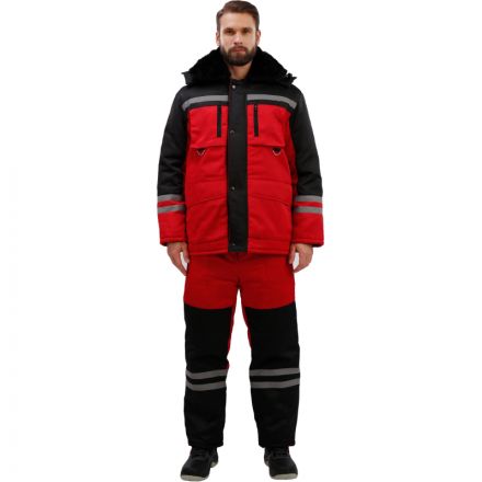 Костюм рабочий зимний муж з03-КПК красн/чер (р.48-50) 182-188 Костюм рабочий зимний муж з03-КПК красн/чер (р.48-50) 182-188