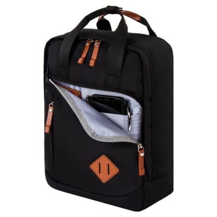 Рюкзак BRAUBERG FRIENDLY универсальный с длинными ручками, черный, 37х26х13 см, 270089 Рюкзак BRAUBERG FRIENDLY универсальный с длинными ручками, черный, 37х26х13 см, 270089