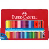 Карандаши цветные Faber-Castell "Grip", 48цв., трехгран., заточ.+ч/г кар. Grip+точилка+кисть, метал. коробка Карандаши цветные Faber-Castell "Grip", 48цв., трехгран., заточ.+ч/г кар. Grip+точилка+кисть, метал. коробка