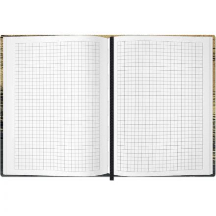 Блокнот Gold Collection А5 96л,клетка,картон,сшивка,резинка,черный