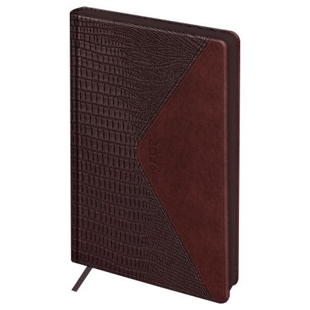 Ежедневник датированный 2026г., А5, 176л., твердый переплет, кожзам, BG "Reptile. Burgundy", бургунди, цветной срез, карман Ежедневник датированный 2026г., А5, 176л., твердый переплет, кожзам, BG "Reptile. Burgundy", бургунди, цветной срез, карман