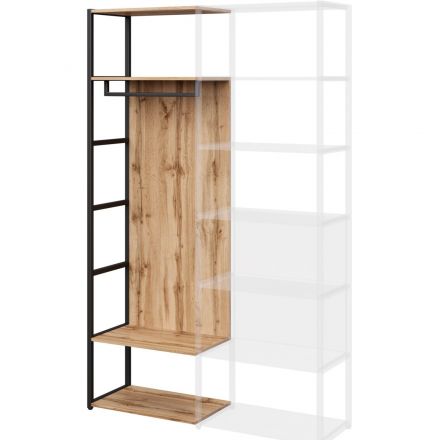 Шкаф приставной гардеробный K-Loft 241H029 645х400х2105 дуб натур/черный