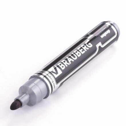 Маркер перманентный BRAUBERG "Neo", ЧЕРНЫЙ, круглый наконечник 5 мм, с клипом, 150480