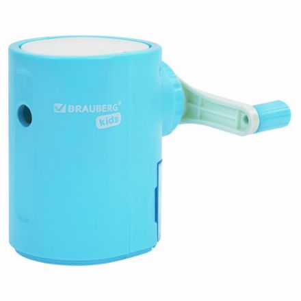Точилка механическая BRAUBERG KIDS, для простых и цветных карандашей, корпус голубой, крепление к столу, 272005 Точилка механическая BRAUBERG KIDS, для простых и цветных карандашей, корпус голубой, крепление к столу, 272005