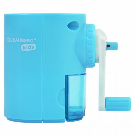 Точилка механическая BRAUBERG KIDS, для простых и цветных карандашей, корпус голубой, крепление к столу, 272005 Точилка механическая BRAUBERG KIDS, для простых и цветных карандашей, корпус голубой, крепление к столу, 272005