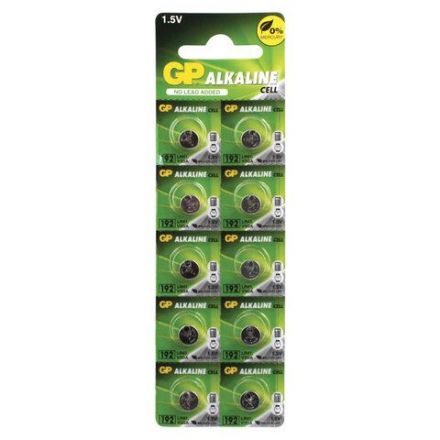 Батарейка GP Alkaline 192 (G3, LR41), алкалиновая, 1 шт., в блистере (отрывной блок), 192-2CY, 4891199015533 Спб