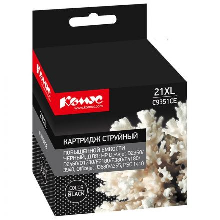 Картридж струйный Комус 21XL C9351CE чер. пов.емк. для HPF380/3940