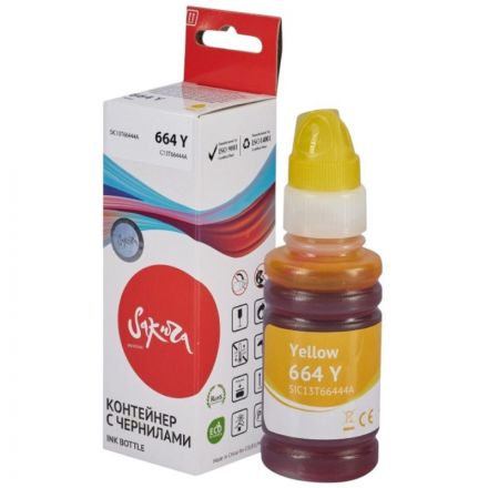 Чернила Sakura C13T66444A (664 Y) жел. для Epson L100/200/300 Чернила Sakura C13T66444A (664 Y) жел. для Epson L100/200/300