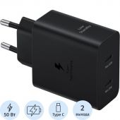 Зарядное устройство сетевое Samsung EP-T5020 50W Duo Type-C Black + cable