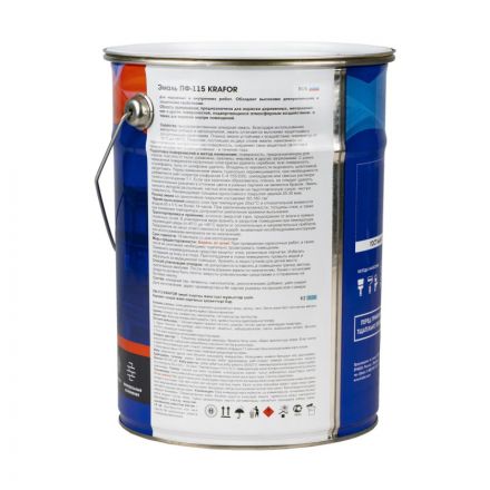Эмаль ПФ-115 универсальная , алкидная, Krafor, 6 кг, шоколадная Эмаль ПФ-115 универсальная , алкидная, Krafor, 6 кг, шоколадная