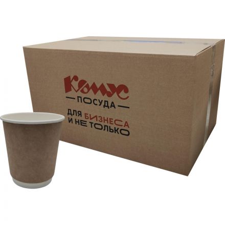 Стакан одноразовый бум двухслойный d-80мм 250мл коричневый (500шт/кор) Стакан одноразовый бум двухслойный d-80мм 250мл коричневый (500шт/кор)