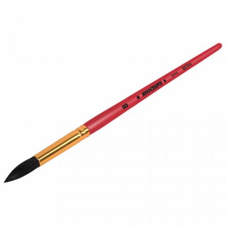 Кисть БЕЛКА, круглая, № 8, цветная ручка, ЮНЛАНДИЯ, 201058 Кисть БЕЛКА, круглая, № 8, цветная ручка, ЮНЛАНДИЯ, 201058