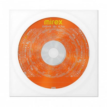 Диск DVD+R (плюс) MIREX, 4,7 ГБ, 16x, бумажный конверт, 1 штука, UL130013A1C Диск DVD+R (плюс) MIREX, 4,7 ГБ, 16x, бумажный конверт, 1 штука, UL130013A1C