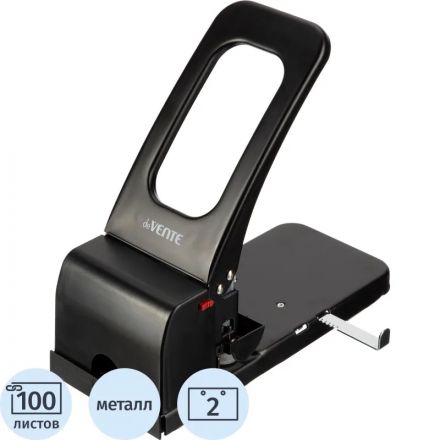 Дырокол мощный deVENTE 100л метал,2мет.линейки,регул.глуб.закл,черн 4020749 Дырокол мощный deVENTE 100л метал,2мет.линейки,регул.глуб.закл,черн 4020749