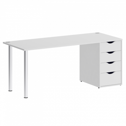 Home Office Стол письменный VR.SP-3-178.4 Белый/Хром опоры 1780*720*750 Home Office Стол письменный VR.SP-3-178.4 Белый/Хром опоры 1780*720*750