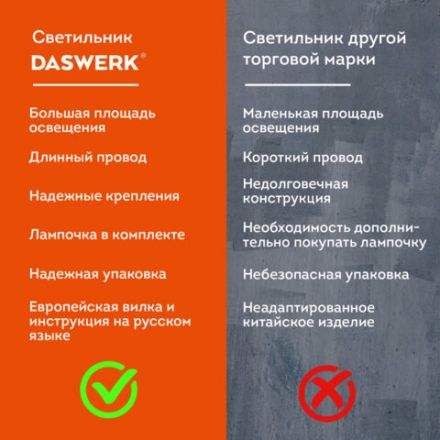 Настольная лампа / светильник на струбцине, Е27, 40 Вт, белый, высота 75 см, DASWERK (ДАСВЕРК), 238323