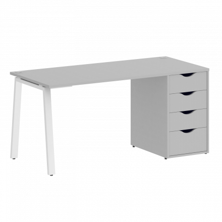 Home Office Стол письменный VR.SP-3-158.4.A Серый/Белый металл 1580*720*750