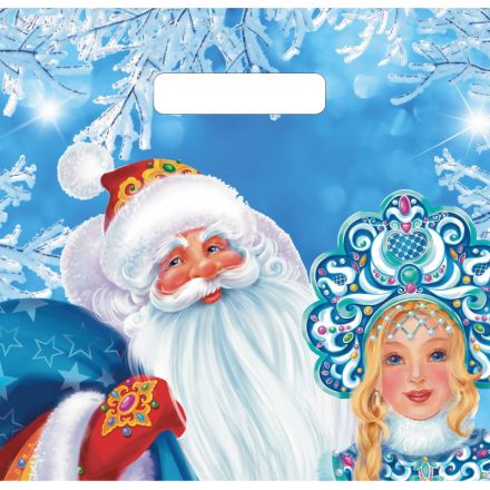 Пакет подарочный пластиковый Д/мороз и сн. 45х38 НГ (50шт/уп) арт.н00223916