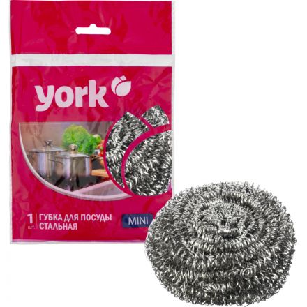 Губка для мытья посуды YORK Мини спиральная стальная