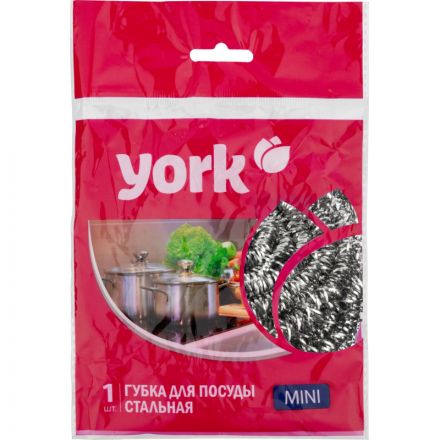 Губка для мытья посуды YORK Мини спиральная стальная