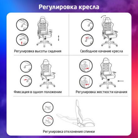 Кресло компьютерное BRABIX "GT Master GM-110", две подушки, экокожа, черное/голубое, 531928