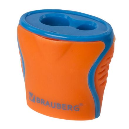 Точилка BRAUBERG "Mix Dual", 2 отверстия для чернографитных карандашей (в том числе утолщенных), с контейнером, корпус ассорти, 228449 Точилка BRAUBERG "Mix Dual", 2 отверстия для чернографитных карандашей (в том числе утолщенных), с контейнером, корпус ассорти, 228449