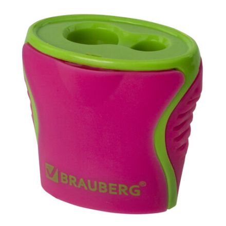 Точилка BRAUBERG "Mix Dual", 2 отверстия для чернографитных карандашей (в том числе утолщенных), с контейнером, корпус ассорти, 228449 Точилка BRAUBERG "Mix Dual", 2 отверстия для чернографитных карандашей (в том числе утолщенных), с контейнером, корпус ассорти, 228449