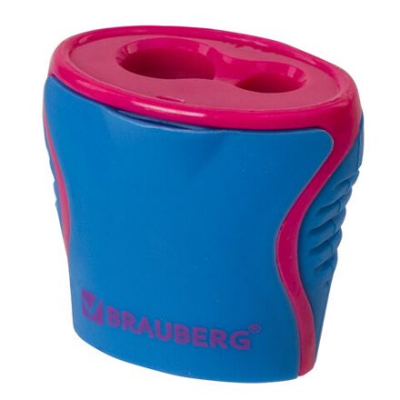 Точилка BRAUBERG "Mix Dual", 2 отверстия для чернографитных карандашей (в том числе утолщенных), с контейнером, корпус ассорти, 228449 Точилка BRAUBERG "Mix Dual", 2 отверстия для чернографитных карандашей (в том числе утолщенных), с контейнером, корпус ассорти, 228449