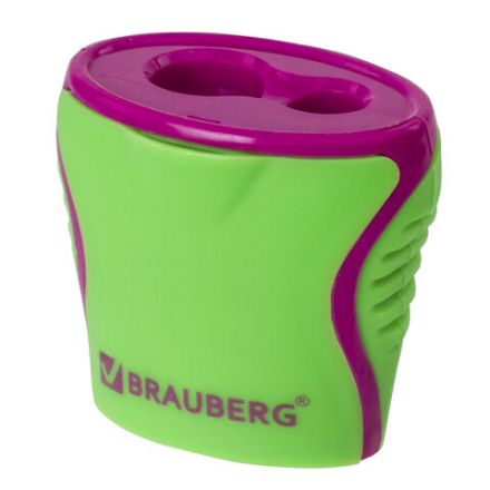 Точилка BRAUBERG "Mix Dual", 2 отверстия для чернографитных карандашей (в том числе утолщенных), с контейнером, корпус ассорти, 228449 Точилка BRAUBERG "Mix Dual", 2 отверстия для чернографитных карандашей (в том числе утолщенных), с контейнером, корпус ассорти, 228449