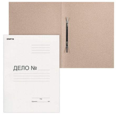 Скоросшиватель картонный STAFF, гарантированная плотность 220 г/м2, до 200 л., 124875 Скоросшиватель картонный STAFF, гарантированная плотность 220 г/м2, до 200 л., 124875