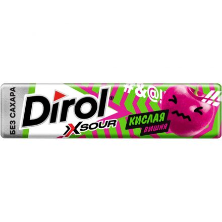 Жевательная резинка DIROL X SOUR Кислая Вишня б/сах вк вишни, 13,6гx30шт/уп